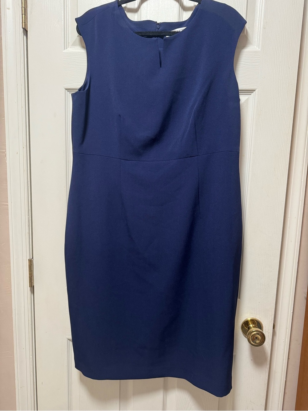 Kasper Navy Sleeveless Sheath Dress